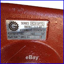 100HP Rotary Cutter Gearbox Omni Gear RC-81 250434 6A Spline 11.46 Free Shippin