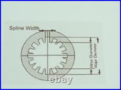 1O. D. 15 Tooth Involute Splined Lathe Arbor Mandrel 8-1/2OAL