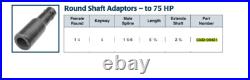 1-1/4 Female Round Shaft Adapter to 1-3/8 6 Spline Male PTO Adapter to 75HP