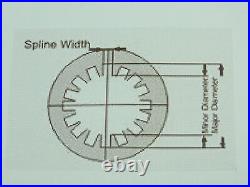 1.348O. D. 26 Tooth Involute Splined Lathe Arbor Mandrel 6-1/2OAL