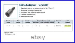 1-3/8 21 Spline Female PTO Shaft to 1-3/8 6 Spline Male PTO Adapter 125HP