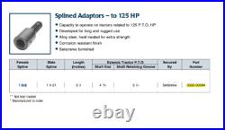 1-3/8 6 Female Spline PTO to 1-3/8 21 Male Spline PTO Splined Adapter 125HP