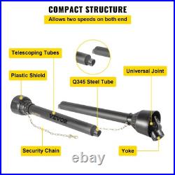 1 3/8 Inch PTO Drive Shaft 6 Spline Tractor Round Implement Ends Series 4 Brush