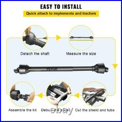 1 3/8 Inch PTO Drive Shaft 6 Spline Tractor Round Implement Ends Series 4 Brush