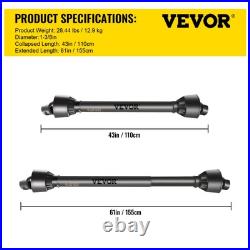 1 3/8 Inch PTO Drive Shaft 6 Spline Tractor Round Implement Ends Series 4 Brush