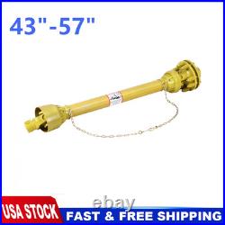 1 3/8 PTO Drive Shaft & Slip Clutch 43-57 6 Spline Both Ends PTO Tractor Slip