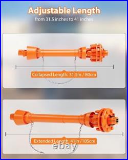 1-3/8 PTO Drive Shaft with Slip Clutch 31.5 -41 6 Spline Both Ends PTO Shaft