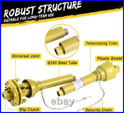 1 3/8 PTO Drive Shaft with Slip Clutch 6 Spline 31.5-41 Brush Hog PTO Shaft