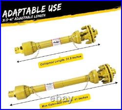 1 3/8 PTO Drive Shaft with Slip Clutch 6 Spline 31.5-41 Brush Hog PTO Shaft