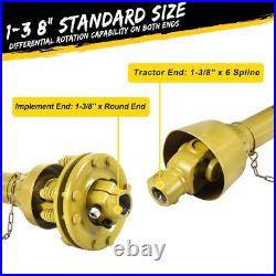 1-3/8 PTO Drive Shaft with Slip Clutch 6 Spline Both Ends PTO Shaft 43-57