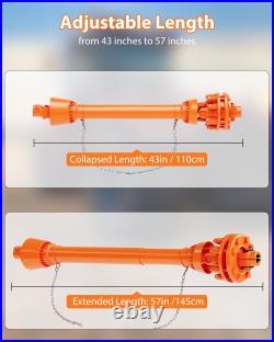 1-3/8 PTO Shaft PTO Drive Shaft with Slip Clutch 6 Spline Both Ends, 2 Sizes