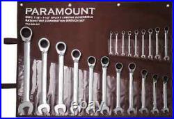 (20 Piece Set) Paramount Reversible Ratcheting Spline Combination Wrenches