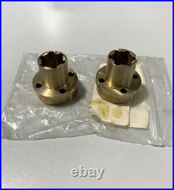 2 QTY Splined Hub With Flange 38mm OD 16mm ID 35mm Length Brass NOB