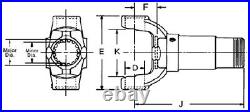 32 Spline 1 1/2 Shaft 1.50 Cleveland Slip Yoke 055 U-Joint SPL36 15-1206x