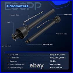48-80.5 PTO Shaft 1-3/8 6 Spline Both Ends Series 4 Tractor No Slip Clutch Black