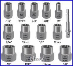 49PCS Screw & Bolt Extractor Set, Left Hand Drill Bit Set Multi-Spline Easy Ou