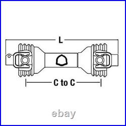 53 Complete Economy PTO Driveline 1-3/8 6 Spline QD x 1-1/4 Round with 3/8 Pin