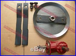 5' Rotary Cutter Kit 6 Spline Gear Box HD Blade Pan Blades Bolts, Mounting Plate