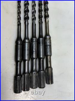 5 Spline Drive Concrete Rotary Hammer Drill Bits 3/8, 1/2, 1/2, 1/2, 5/8, NW