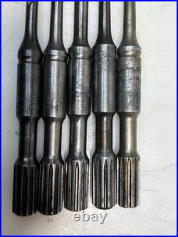 5 Spline Drive Concrete Rotary Hammer Drill Bits 3/8, 1/2, 1/2, 1/2, 5/8, NW