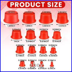 850 Pcs Red Plastic Caps Unthreaded Plugs for Automotive & Industrial Use Mult