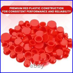 850 Pcs Red Plastic Caps Unthreaded Plugs for Automotive & Industrial Use Mult