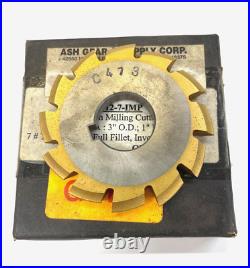 Ash Gear Involute Spline Cutter Ff30-012-7-imp 3 Od 1 Bore 1/4 Keyway Size