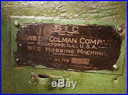 Barber Colman No 12 Type A 480V Hob Spline shaft cutting machine