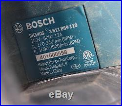 Bosch RH540S 1-9/16 Spline Corded Electric Rotary Hammer Drill in Case & 2 Bits