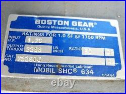 Boston Gear 73250J Gear Reducer Spline Shaft 501 Ratio 1.73 Input HP