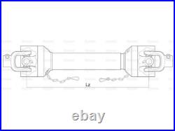 Complete PTO Shaft Lz length 1010mm, 1 3/8'' x 6 Spline Q. R. To 1 3/8'' x 6 Spli