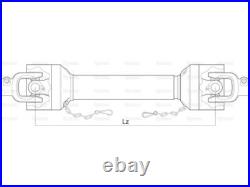 Complete PTO Shaft Lz length 1010mm, 1 3/8'' x 6 Spline Q. R. To 1 3/8'' x 6 Spli