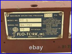 Flo-Tork 60Q Hydraulic Rotary Actuator 90° Rotation 3000 PSI Spline Shaft