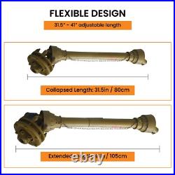 For PTO Shaft PTO Drive Shaft 1-3/8x6 Spline withSlip Clutch T4 31.5-41, Yellow