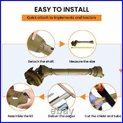 For PTO Shaft PTO Drive Shaft 1-3/8x6 Spline withSlip Clutch T4 31.5-41, Yellow