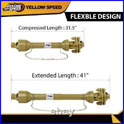 For PTO Shaft PTO Drive Shaft 1-3/8x6 Spline withSlip Clutch Yellow T4 31.5-41