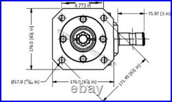 Gearbox 401-0007, Ratio 1147, 1 3/8 Smooth, 1/2 Shear Pin Input, 12 Spline