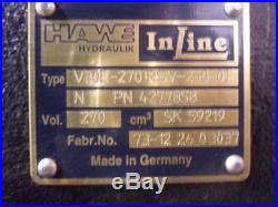 Hawe In Line Hydraulic Pump #72903j Typev30e-270 Rsv-2-0-01 Shaft13 Spline New