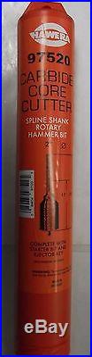 Hawera 97520 2 x 17 x 22 Spline Shank Rotary Hammer Core Bit 1-Piece Germany