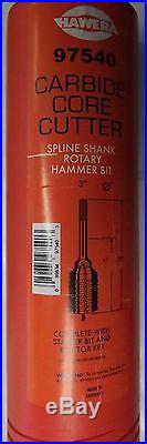 Hawera 97540 3 x 17 x 22 Spline Shank Rotary Hammer Core Bit 1-Piece Germany