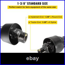 Heavy-Duty PTO Shaft, 1-3/8 PTO Drive Shaft, 6 Spline & Round Implement Ends, S