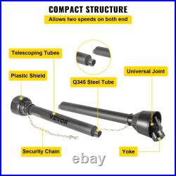 Heavy-Duty PTO Shaft, 1-3/8 PTO Drive Shaft, 6 Spline & Round Implement Ends, S