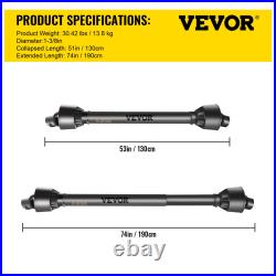 Heavy-Duty PTO Shaft, 1-3/8 PTO Drive Shaft, 6 Spline & Round Implement Ends, S