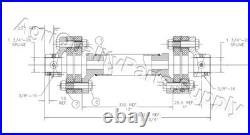 International Super 10 Double Flex Coupler Shaft 21-3/4 with 20 Spline Ends