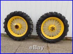 John Deere Unstyled A Tractor 10 Spline Round Spoke Rims With Tires Hc125b 03110