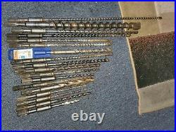 Lot of 18 Spline Shank Rotary Hammer Drill Bits, Assorted Sizes