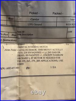 Massey Ferguson ORBITAL STEERING MOTOR with Splined Type Shaft fits