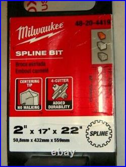 Milwaukee HAMMER DRILL BIT 48-20-4419 Spline Bit 4-Cutter 2. X 17 x 22