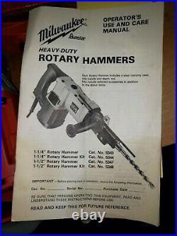 Milwaukee U. S. 1 1-1/2 Stop Rotation Corded Rotary Hammer Drill & Metal Case