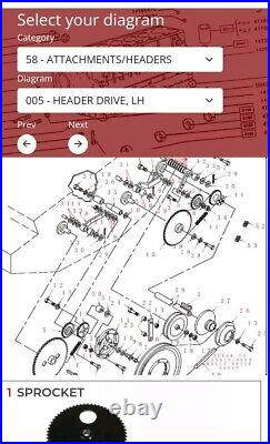 New Holland 2200h Header Auger Drive 9801152 86640735 50T sprocket Taper Spline